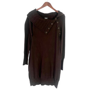 Adrianna Papell Chocolate Brown Sweater Dress Women's PL